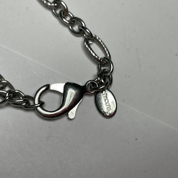 Chico's silver tone necklace signed costume jewelry classic simple trendy - Picture 7 of 16